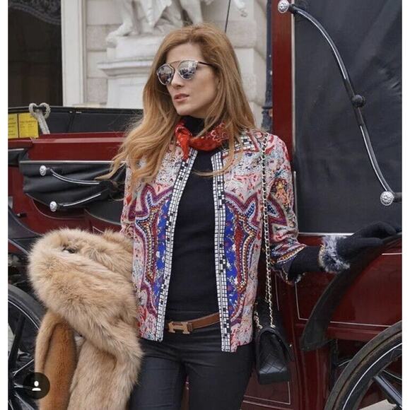 ZARA TRF Embroidered Mirror Jacket Bohemian Hand Made BEADED BLAZER Small - Picture 5 of 13